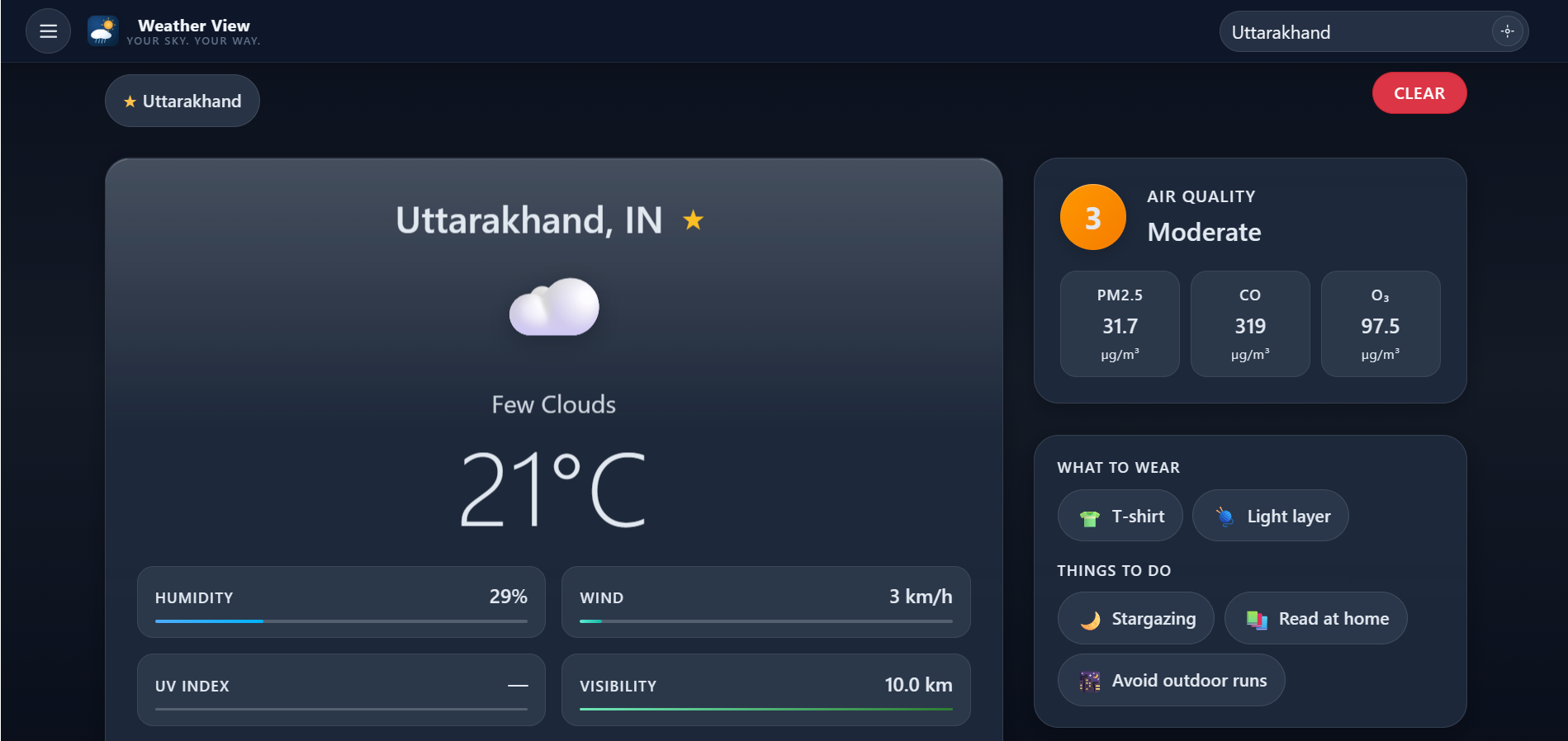 Weather View App Screenshot